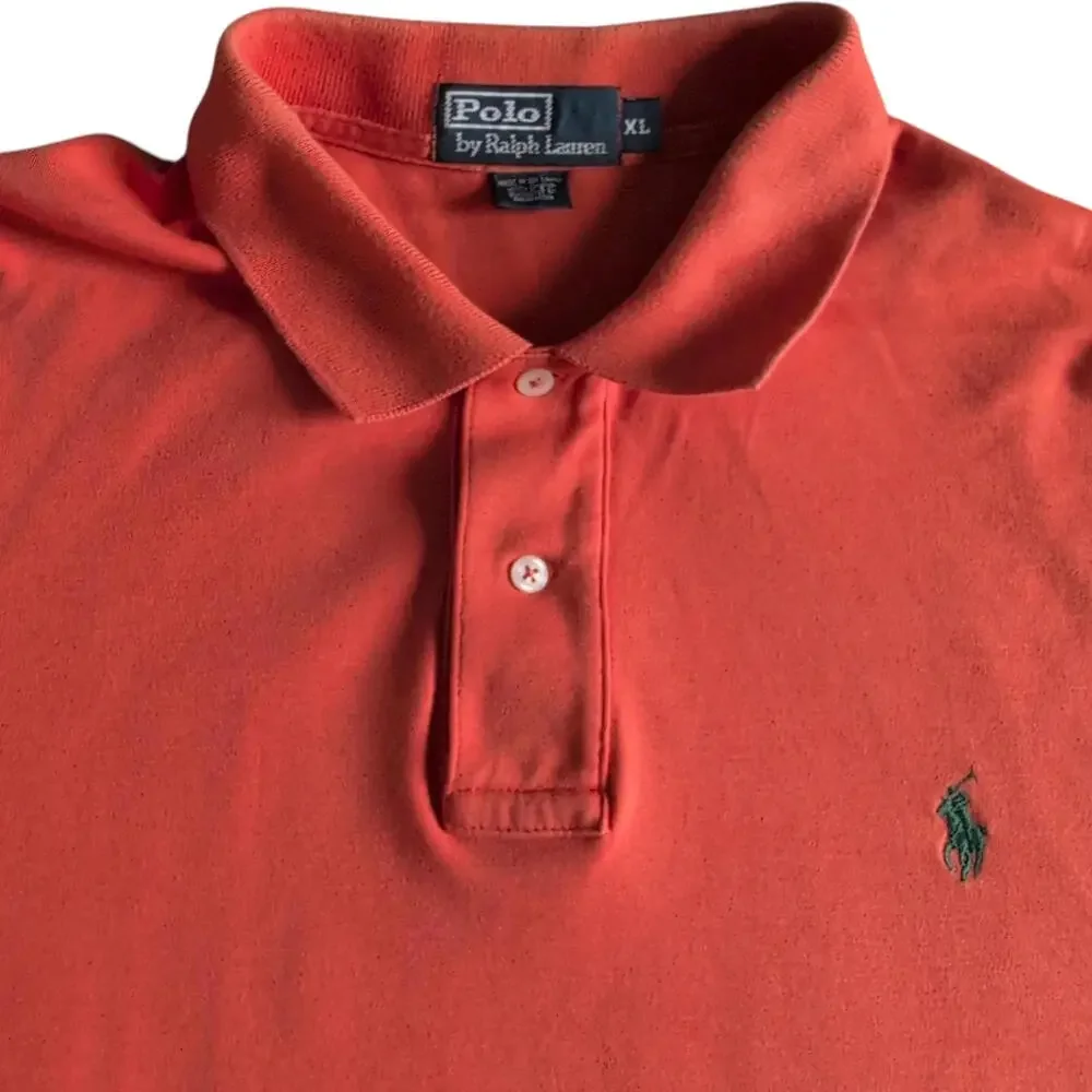 Polo‎ Ralph Lauren Polo Shirt Mens XL Orange Classic Fit Pony Logo Short Sleeve